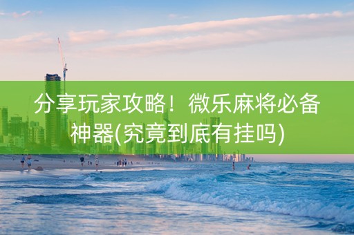 分享玩家攻略！微乐麻将必备神器(究竟到底有挂吗)