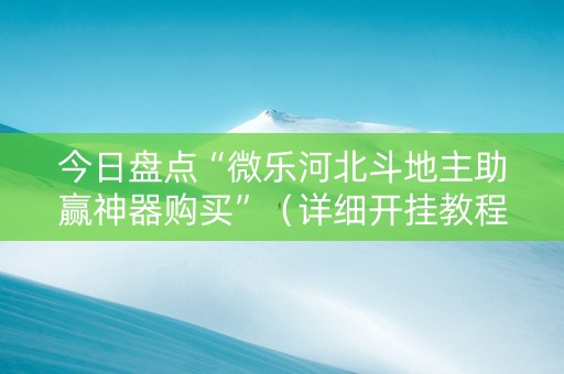 今日盘点“微乐河北斗地主助赢神器购买”（详细开挂教程）-哔哩哔哩