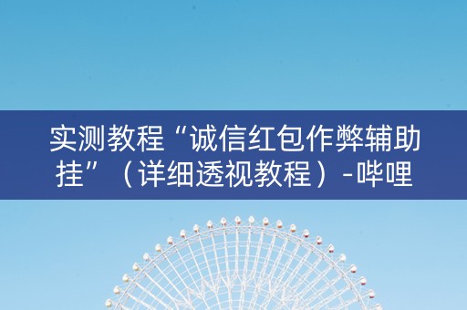 实测教程“诚信红包作弊辅助挂”（详细透视教程）-哔哩哔哩