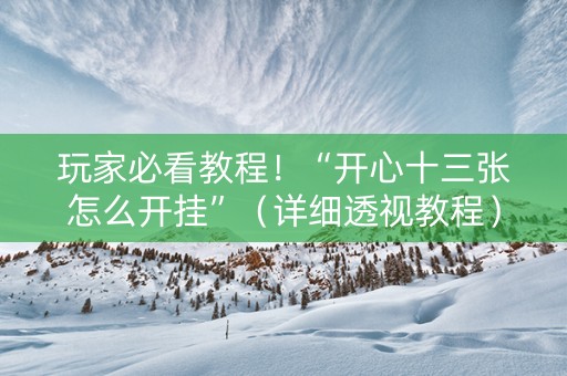玩家必看教程！“开心十三张怎么开挂”（详细透视教程）-哔哩哔哩