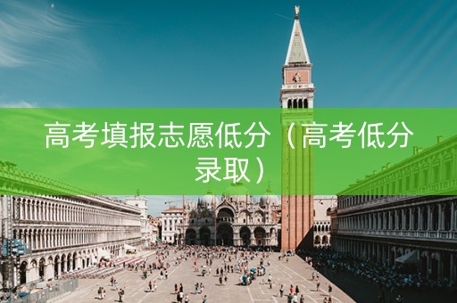 高考填报志愿低分（高考低分录取）