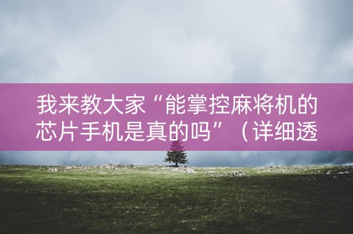 我来教大家“能掌控麻将机的芯片手机是真的吗”（详细透视教程）-哔哩哔哩