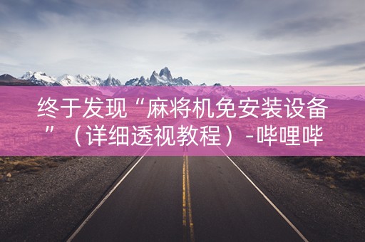 终于发现“麻将机免安装设备”（详细透视教程）-哔哩哔哩