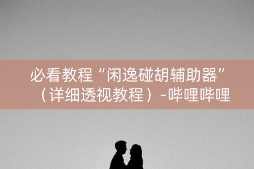必看教程“闲逸碰胡辅助器”（详细透视教程）-哔哩哔哩