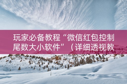 玩家必备教程“微信红包控制尾数大小软件”（详细透视教程）-哔哩哔哩