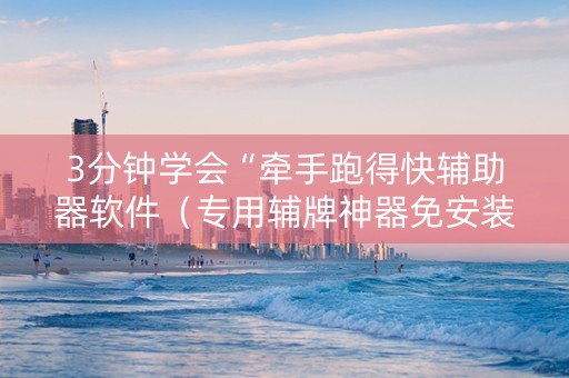 3分钟学会“牵手跑得快辅助器软件（专用辅牌神器免安装）
