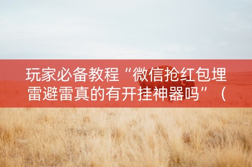 玩家必备教程“微信抢红包埋雷避雷真的有开挂神器吗”（详细透视教程）-哔哩哔哩
