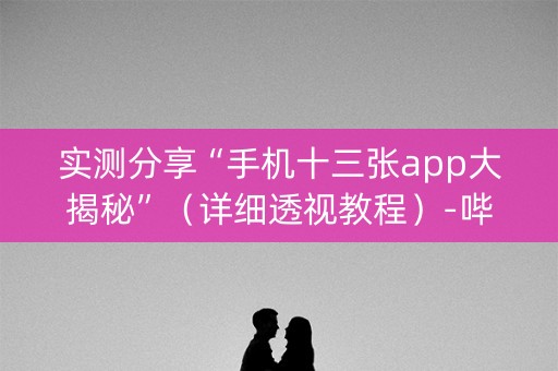实测分享“手机十三张app大揭秘”（详细透视教程）-哔哩哔哩