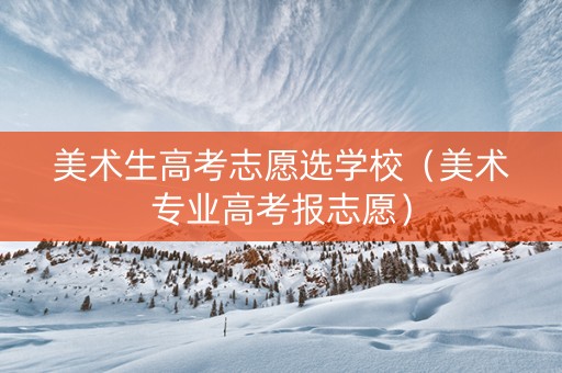 美术生高考志愿选学校（美术专业高考报志愿）