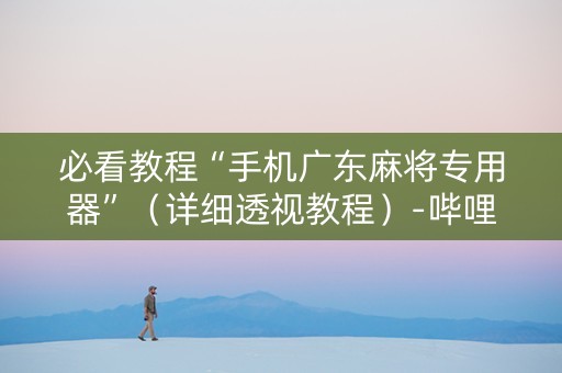 必看教程“手机广东麻将专用器”（详细透视教程）-哔哩哔哩