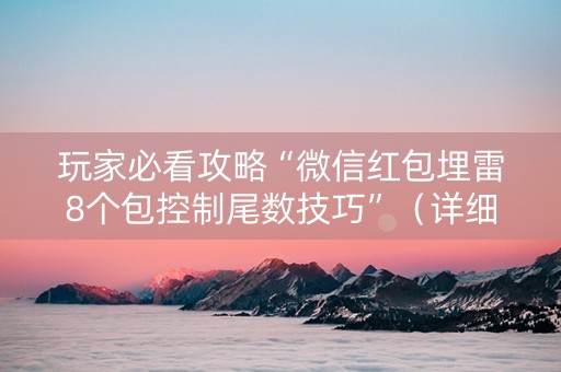 玩家必看攻略“微信红包埋雷8个包控制尾数技巧”（详细透视教程）-哔哩哔哩