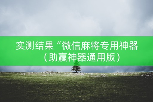 实测结果“微信麻将专用神器（助赢神器通用版）