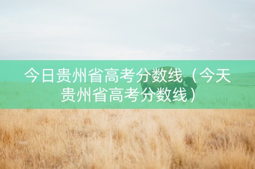 今日贵州省高考分数线（今天贵州省高考分数线）