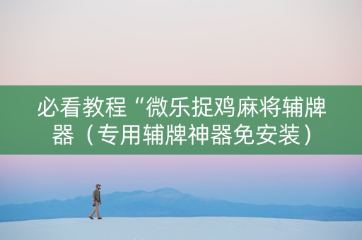必看教程“微乐捉鸡麻将辅牌器（专用辅牌神器免安装）