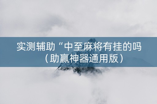 实测辅助“中至麻将有挂的吗（助赢神器通用版）