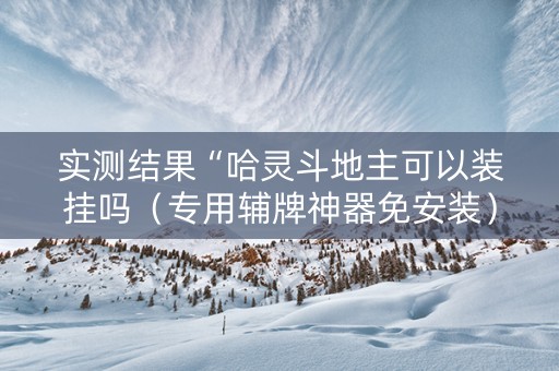 实测结果“哈灵斗地主可以装挂吗（专用辅牌神器免安装）