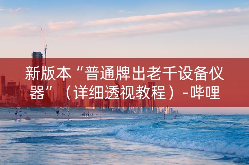 新版本“普通牌出老千设备仪器”（详细透视教程）-哔哩哔哩