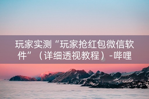 玩家实测“玩家抢红包微信软件”（详细透视教程）-哔哩哔哩