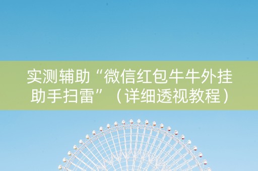 实测辅助“微信红包牛牛外挂助手扫雷”（详细透视教程）-哔哩哔哩