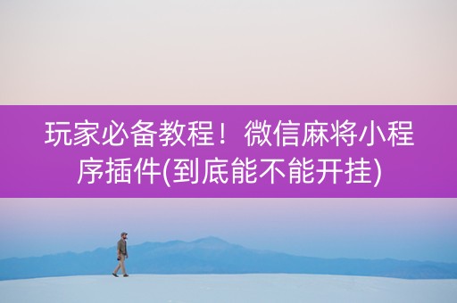 玩家必备教程！微信麻将小程序插件(到底能不能开挂)