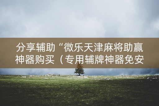 分享辅助“微乐天津麻将助赢神器购买（专用辅牌神器免安装）