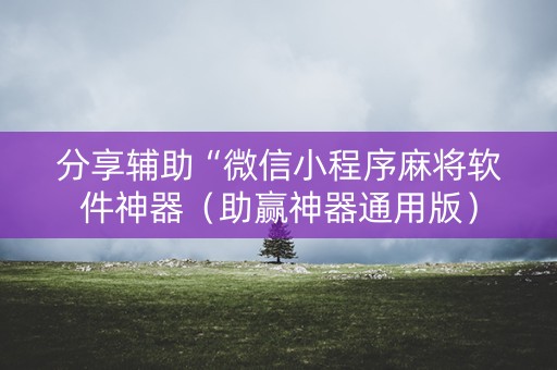 分享辅助“微信小程序麻将软件神器（助赢神器通用版）