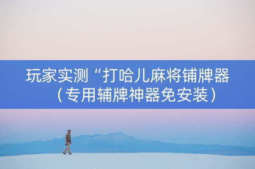 玩家实测“打哈儿麻将铺牌器（专用辅牌神器免安装）