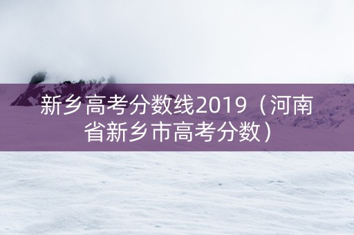 新乡高考分数线2019（河南省新乡市高考分数）