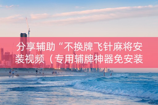 分享辅助“不换牌飞针麻将安装视频（专用辅牌神器免安装）