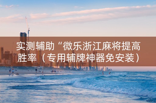 实测辅助“微乐浙江麻将提高胜率（专用辅牌神器免安装）