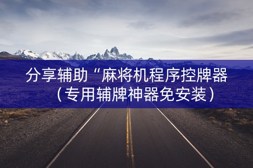 分享辅助“麻将机程序控牌器（专用辅牌神器免安装）