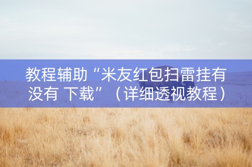 教程辅助“米友红包扫雷挂有没有 下载”（详细透视教程）-哔哩哔哩