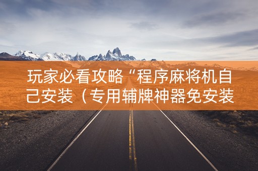玩家必看攻略“程序麻将机自己安装（专用辅牌神器免安装）