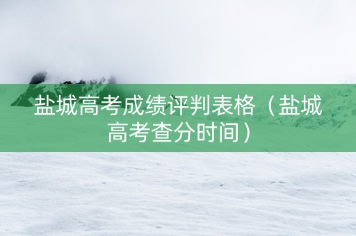 盐城高考成绩评判表格（盐城高考查分时间）