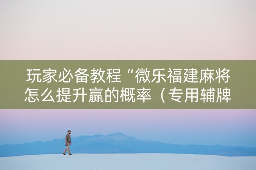 玩家必备教程“微乐福建麻将怎么提升赢的概率（专用辅牌神器免安装）