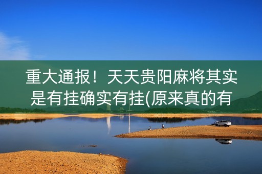 重大通报！天天贵阳麻将其实是有挂确实有挂(原来真的有挂)