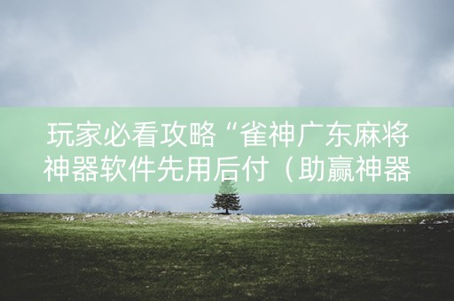 玩家必看攻略“雀神广东麻将神器软件先用后付（助赢神器通用版）