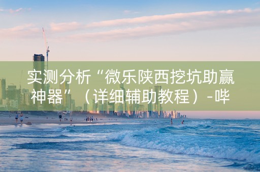 实测分析“微乐陕西挖坑助赢神器”（详细辅助教程）-哔哩哔哩