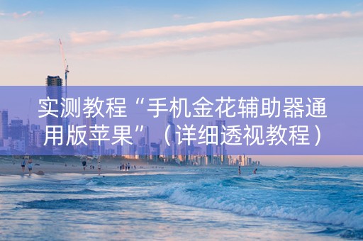 实测教程“手机金花辅助器通用版苹果”（详细透视教程）-哔哩哔哩