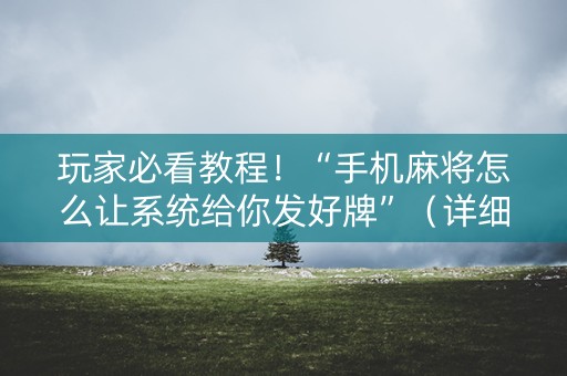 玩家必看教程！“手机麻将怎么让系统给你发好牌”（详细辅助教程）-哔哩哔哩