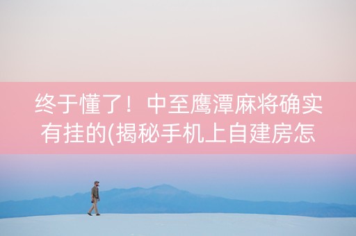 终于懂了！中至鹰潭麻将确实有挂的(揭秘手机上自建房怎么赢)