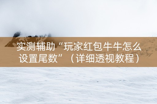 实测辅助“玩家红包牛牛怎么设置尾数”（详细透视教程）-哔哩哔哩