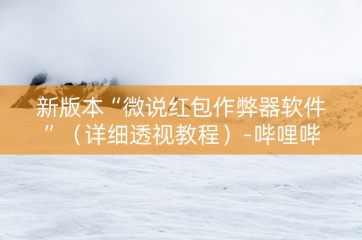 新版本“微说红包作弊器软件”（详细透视教程）-哔哩哔哩
