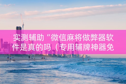 实测辅助“微信麻将做弊器软件是真的吗（专用辅牌神器免安装）
