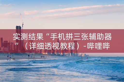 实测结果“手机拼三张辅助器”（详细透视教程）-哔哩哔哩