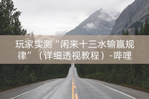 玩家实测“闲来十三水输赢规律”（详细透视教程）-哔哩哔哩