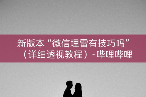 新版本“微信埋雷有技巧吗”（详细透视教程）-哔哩哔哩