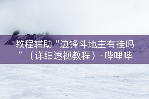 教程辅助“边锋斗地主有挂吗”（详细透视教程）-哔哩哔哩