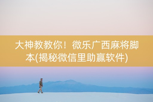 大神教教你！微乐广西麻将脚本(揭秘微信里助赢软件)