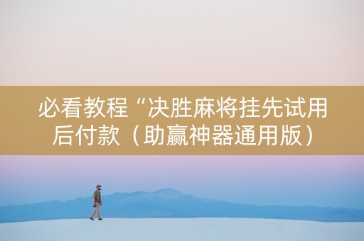 必看教程“决胜麻将挂先试用后付款（助赢神器通用版）